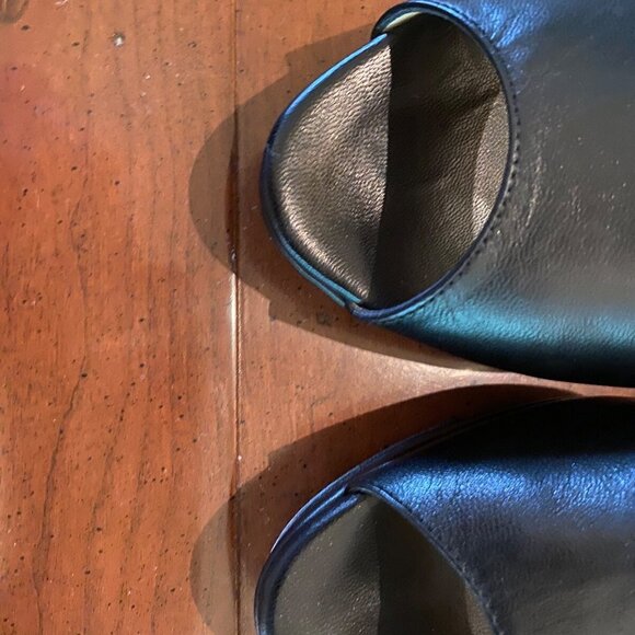 Jimmy Choo Peep Toe Stilleto Heels Black Leather - Picture 3 of 11